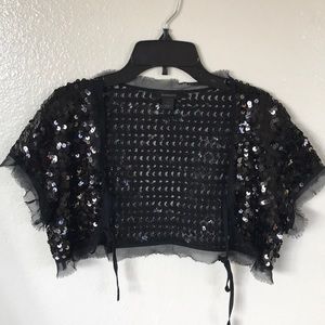 Express sequined bolero cardigan
